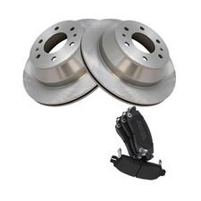 Disc Brake Rotor and Pad Set Kit Rear Side Metal Semi-Metallic Smooth