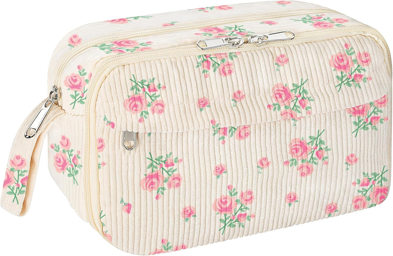 Cute Pencil Case for Girls,Large Corduroy Zippered Pencil Case Pouch, aesthetic 