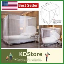 Elegant White Mosquito Net Tent for Twin Bed - Art Deco Canopy Protection