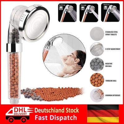 3 Modi Hochdruck Duschkopf Handbrause Schalter Wasserspar Mit-Kalkfilter DHL DE