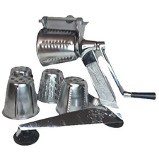 VTG  USA SALADMASTER FOOD PROCESSOR HAND CRANK W/ 5 CONES SLICER GRINDER GRATER