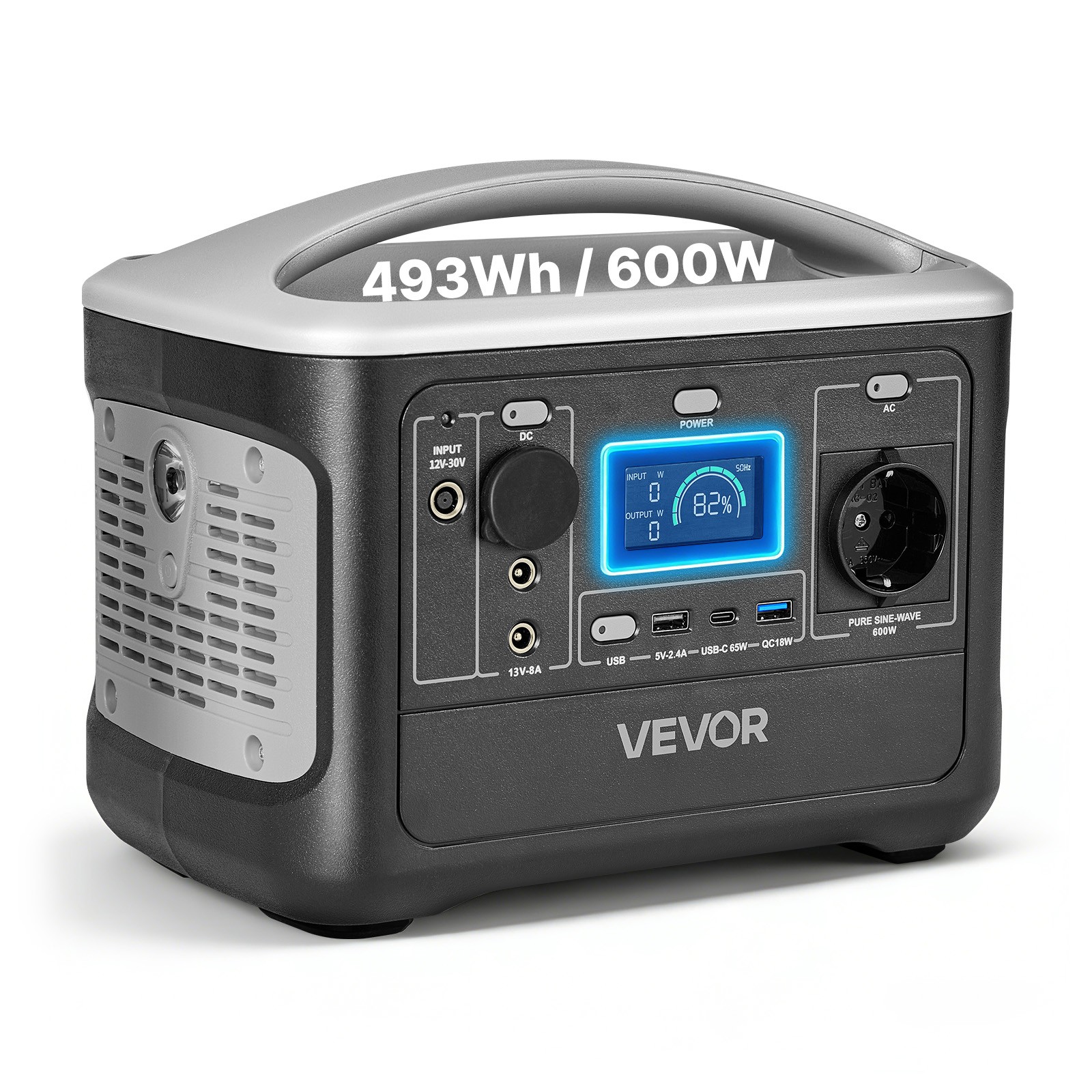 Station d'énergie portable VEVOR 600W anti panne de courant maison
