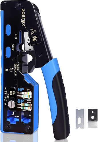 Crimpatrice All-In-One RJ45 con vite a torsione manuale e crimpatrice terminale a filo per C - Foto 1 di 8