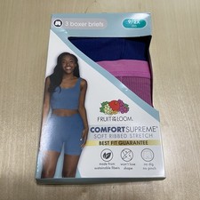 Fruit Of The Loom Women  s Size 9/2XL Soft Ribbed Boxer Brief Panties 3 Pack