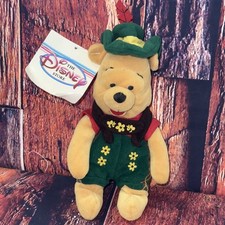 Vintage Disney Store Octoberfest Pooh Plush Bear Stuffed Animal Green Collector