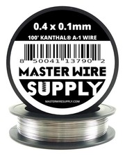 MWS - 100 ft - 0.4 mm x 0.1 mm Kanthal A1 Flat Ribbon Wire