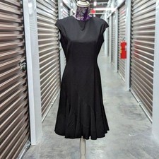 Minimalist Quiet Luxury Boat Neck Little Black Dress Anne Klein Size 6 Capsule