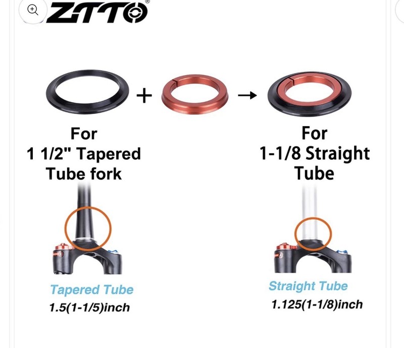 ZTTO Bicycle Headset Tapered Straight Tube Bike Fork Internal Steering Bearing
