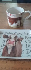 Laura Ashley  Cow Mug/ Little Brown Cow Melamine  Tray.