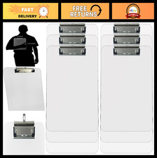 Transparent Plastic Clipboards - Letter Size, Low Profile Clip, Pack of 6