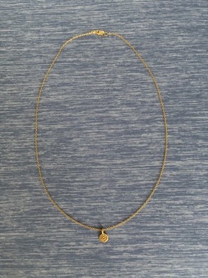 Satya 18K Solid Gold Necklace with 18K Solid Gold Mini Om Pendant - 18''