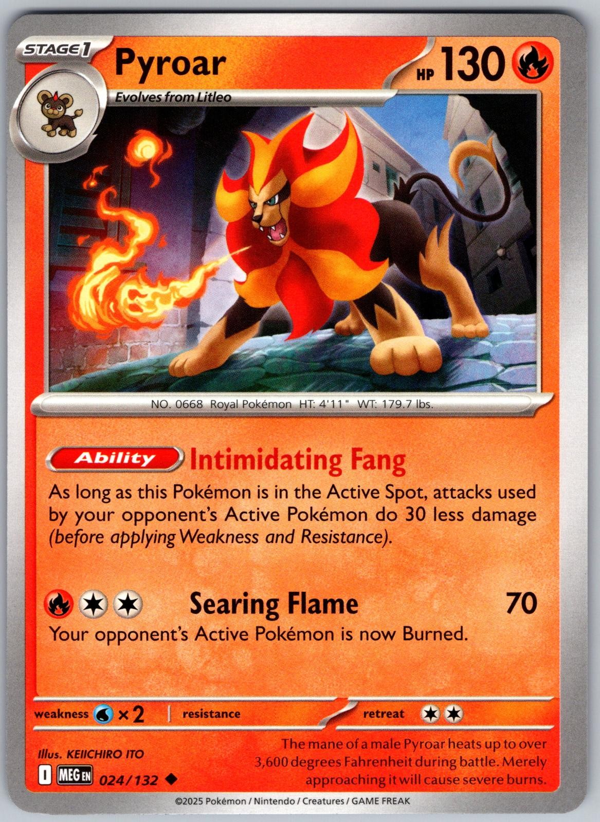 Pyroar 024/132 Uncommon Mega Evolution Pokemon Near Mint