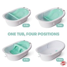 Frida Baby 4-in-1 Grow-With-Me Bath Tub: Drain Plug, Infant Head Support, Newbor