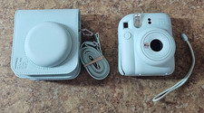 Fujifilm Instax Mini 12 Instant Camera Mint Green Tested  Working w/ Case