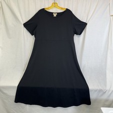 TravelSmith NWT Black A-Line Stretch Supplex Knit Dress XL Made In USA