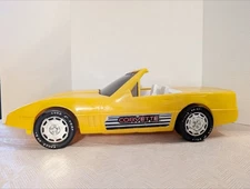 Vintage American Plastic Toys Inc. Yellow Corvette Made In USA