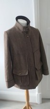 Joules Tweed Field Jacket I Green Size18 Excellent Condition