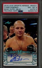 2016 Leaf Sports Heroes Blue Boxing Fedor Emelianenko AUTO 5/10 PSA 8 PSA/DNA 9