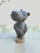 Vintage Hippo Ballerina Bank Large Kitsch Hand Painted