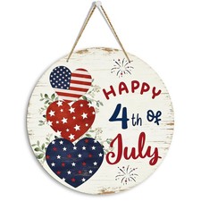 Wooden 4th Of July Decorations Patriotic 12 x 12 inches, PAT15