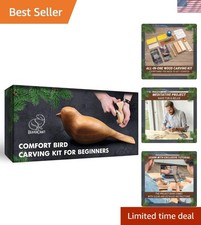 Wood Carving Kit: Comfortable Bird DIY Set for Adults Beginners 7 Pieces