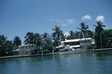 Miami 1957 Yacht Mansions Intercoastal Waterway Red Border Kodachrome Slide