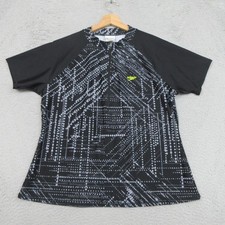 Speedo Zumba Black Graphic Shirt XL Nylon Elastane Mens Swim Rash Guard Top