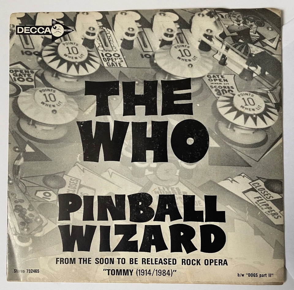 The Who - 1969 US Decca Records PS 45: Pinball Wizard / Dogs Part Two _EX - Image 2 of 4
