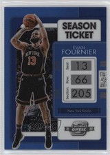 2021-22 Panini Contenders Optic Season Ticket Blue Prizm 1/99 Evan Fournier 18yu