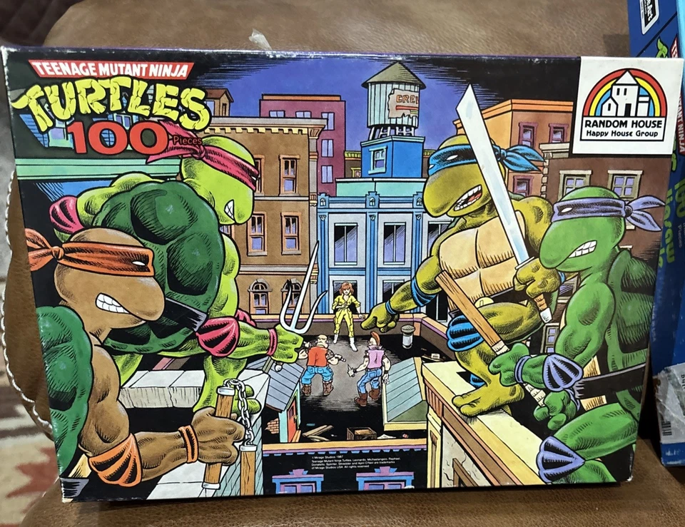 Vtg Lot Of 2 Teenage Mutant Ninja Turtles 100 Pc Jigsaw Puzzles Complete - Image 2 of 4