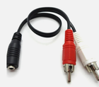 Female 3.5mm Stereo Jack Socket to 2 Phono RCA Plugs Audio Converter Cable