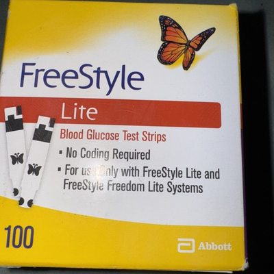 #ad Freestyle Lite Blood Glucose Test Strips 100 Count 7 2027 USA Strips $39.00