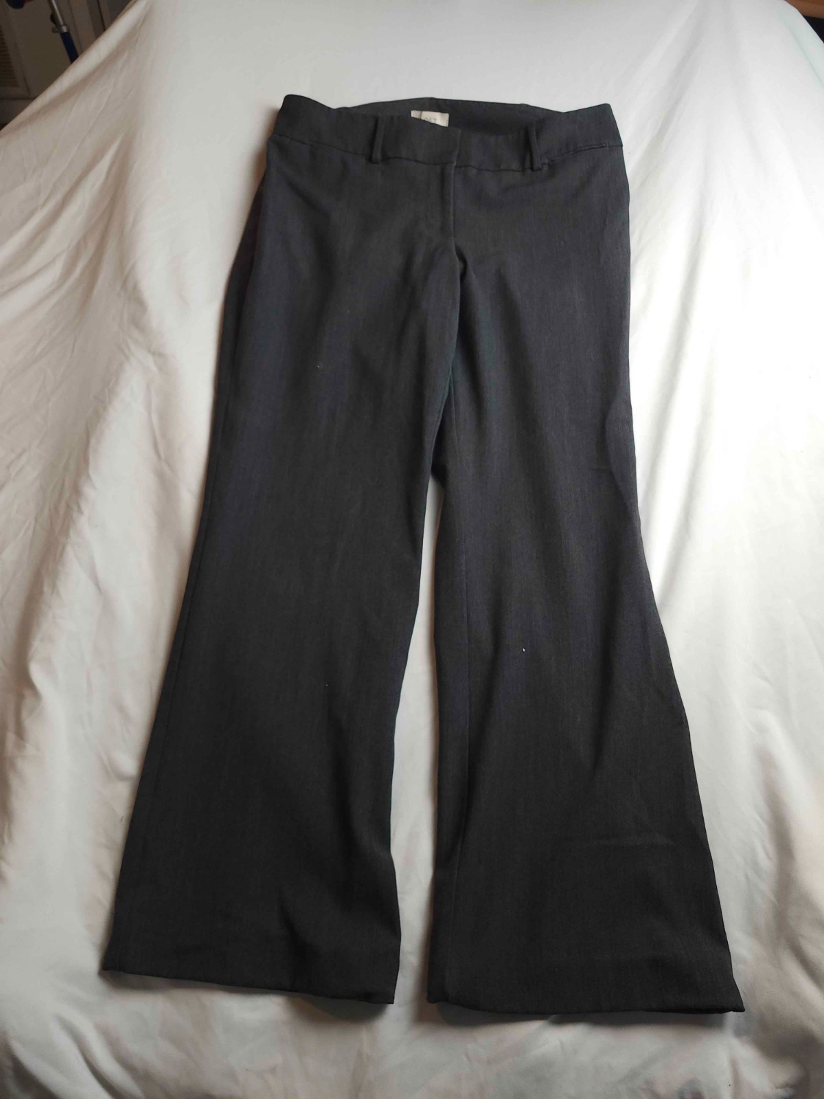 Ann Taylor Loft Curvy Dress Pants Womens Size 8 Gray Wide Leg Trousers Office