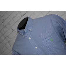 Polo Ralph Lauren Dress Shirt Men XL Classic Fit Cotton White Blue Plaids