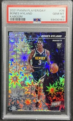 Bones Hyland 2021-22 Panini Player of the Day Kaboom /99 Rookie RC #76 SP PSA 10
