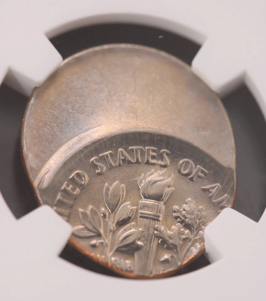 1995-D 10C Roosevelt Dime NGC MS 65 Struck 45% Off Center - Image 2 of 4