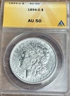 1894 O Morgan Silver Dollar AU 50 ANACS $1 Coin