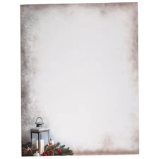 Antique Lantern Christmas Stationary Paper 8.5 x 11-60 Sheets Holiday Letter ...