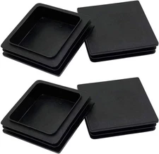 4Pack 100mm (4 Inch) Square Plastic Plugs, End Caps for 100x100, 4 
