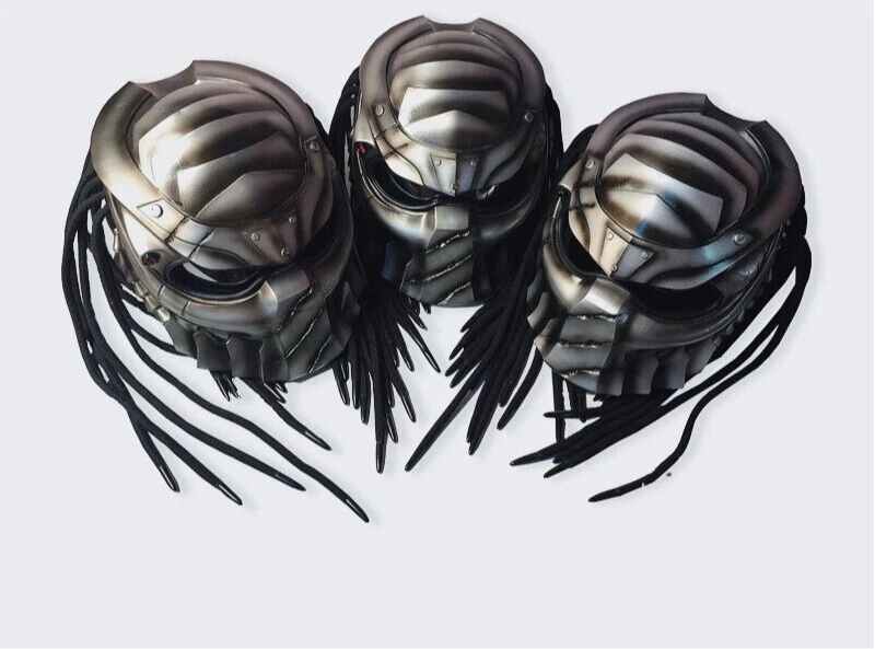 Casco de motocicleta Predator FRP pintado a mano máscara facial completa luz láser genial regalo Foto 2 de 4