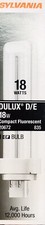 Dulux D/E 18 Watt 4-pin Compact Fluorescent.   Qty Of 34 Sold Separately