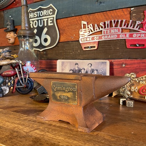 Remington 1816 Anvil Cast Iron Antique Finish Old West Western Man Cave Decor - Picture 2 of 9