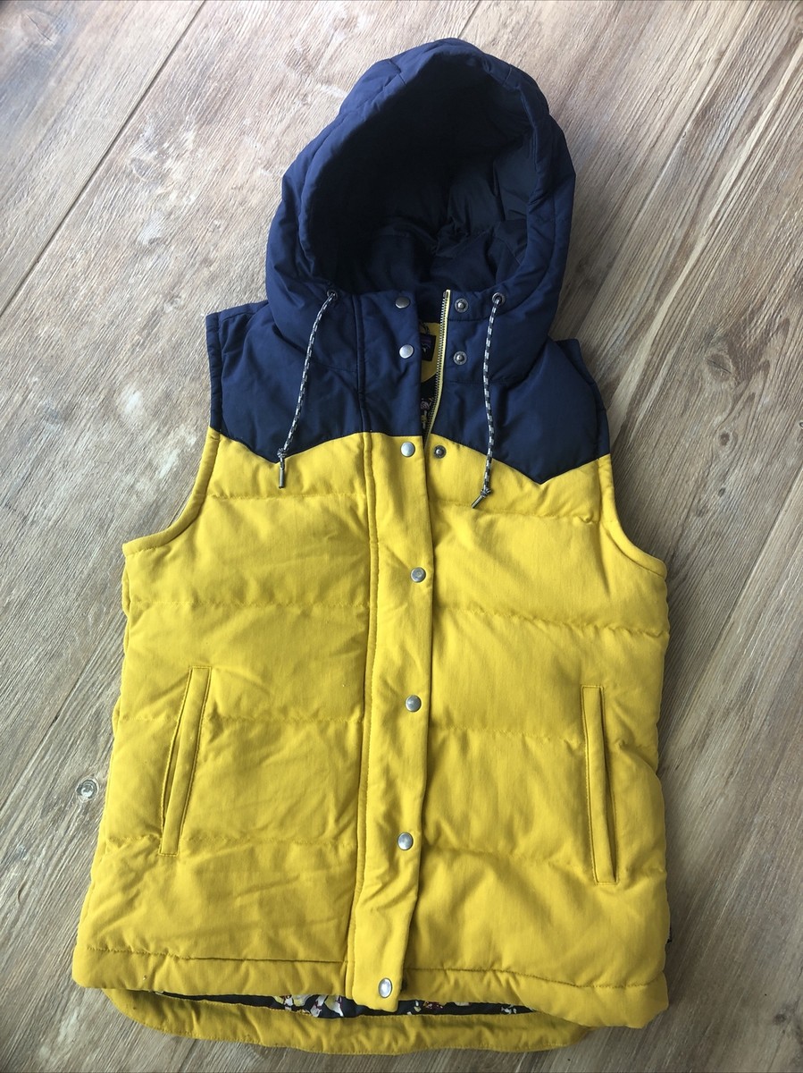 Patagonia Yellow Bivy Down Vest w/Hood, Mushroom Lining