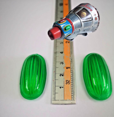 Pair of Green lens  for Vintage Capsule7space Tin Toy Replacemet toy not include