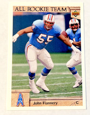 1992 Upper Deck All Rookie Team NFL Card#38 John Flannery Houston Oilers. rookie card picture