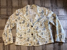 Christopher & Banks Women's M Floral Print 100% Cotton Collared Jacket Pockets