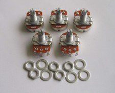 Set of 5 A250K Guitar Audio Pots 24mm Large Base Long Shaft Potentiometers