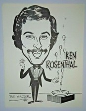 Ken Rosenthal caricature 1988 The Magic Castle Walls of Fame book by Ted Salter