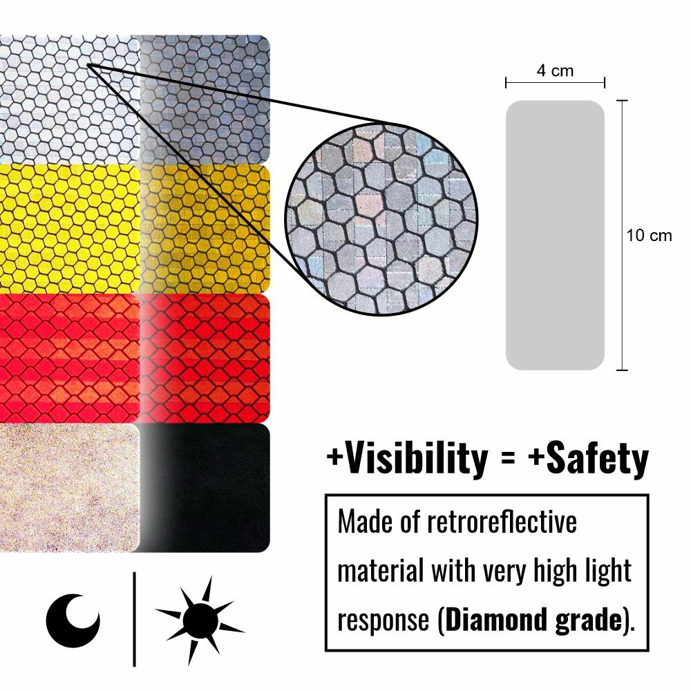 Stickers Reflective for Trunks Bags Motorcycle Yellow 2 Pcs | eBay