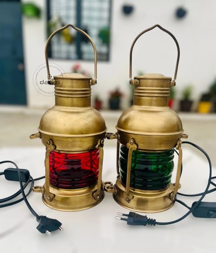 antique copper brass Electric Lantern 12 Ship Lamp Boat Maritime Collectible gif - Picture 8 of 8